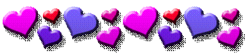 All My Heart - banner of hearts in pink, lavender, and purple